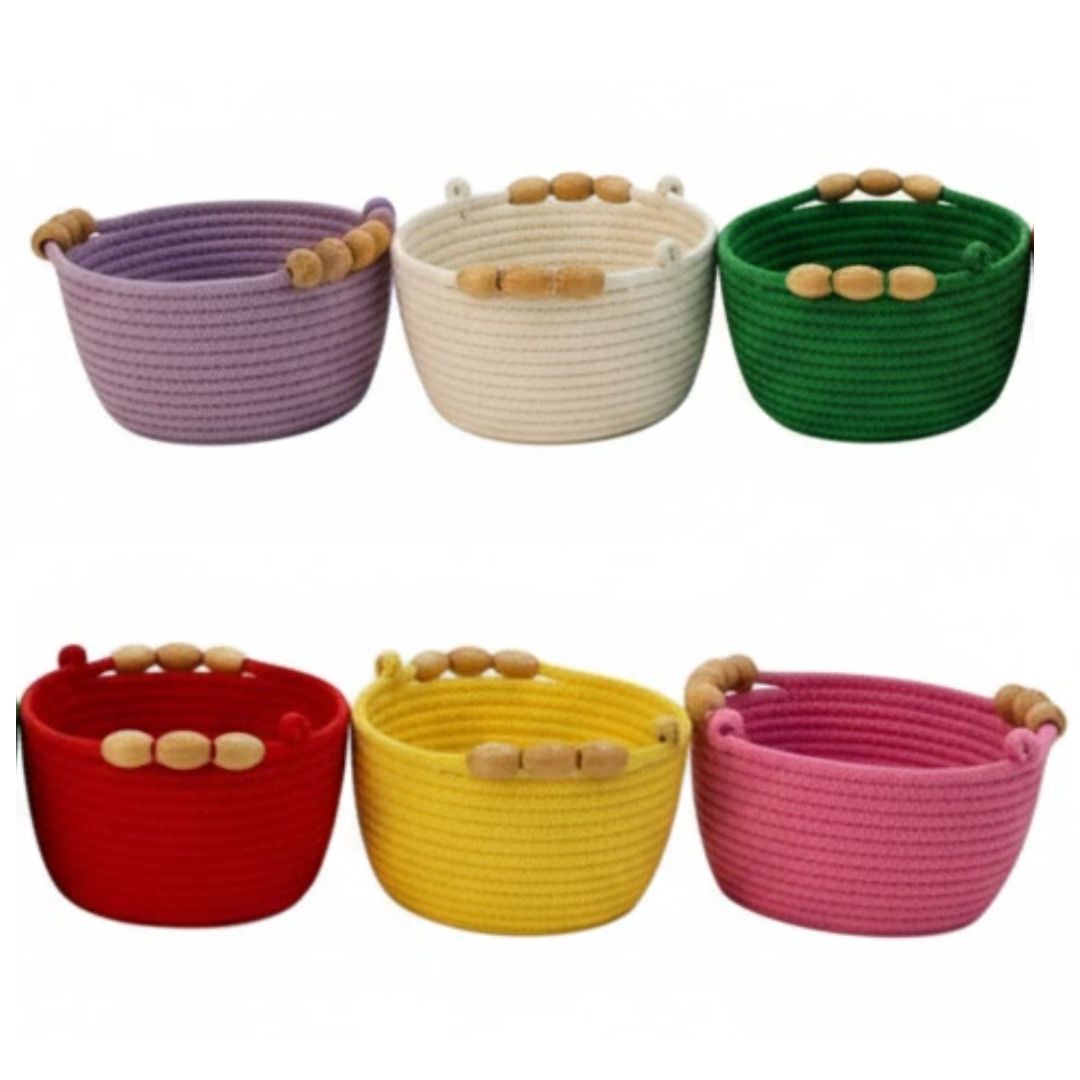 Stylish Beaded Handles for Eco-Friendly Baskets